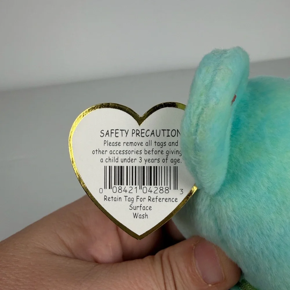 Ty Beanie Baby Teal Ariel Teddy Bear Plush‎ Toy 2000 PE Pellets